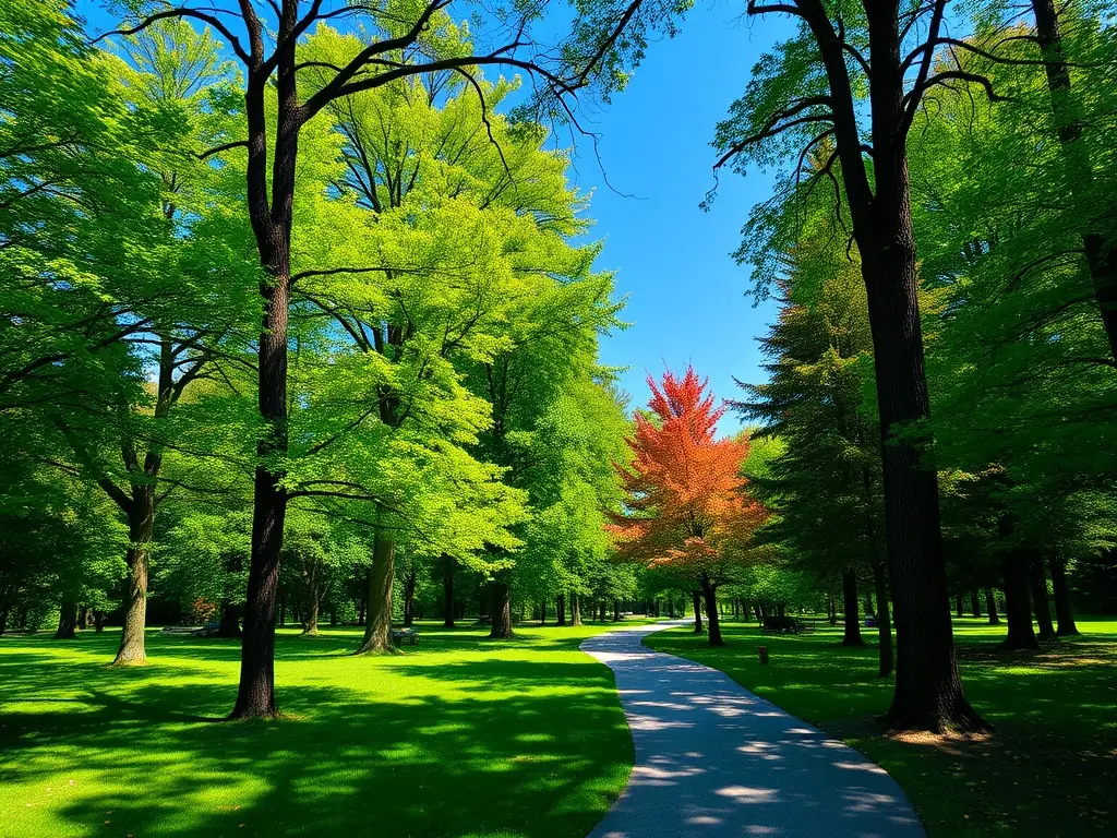 A scenic photo of community members enjoying a nature walk in a local park.